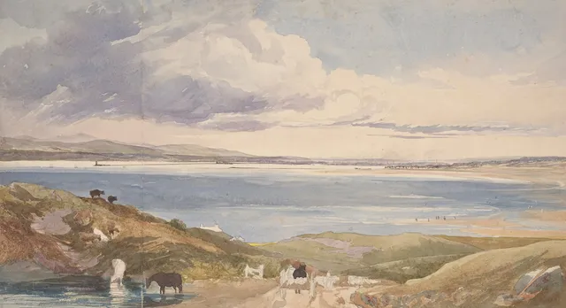 Bulwer wallpaper: Landscape by the Shore with Road in Foreground